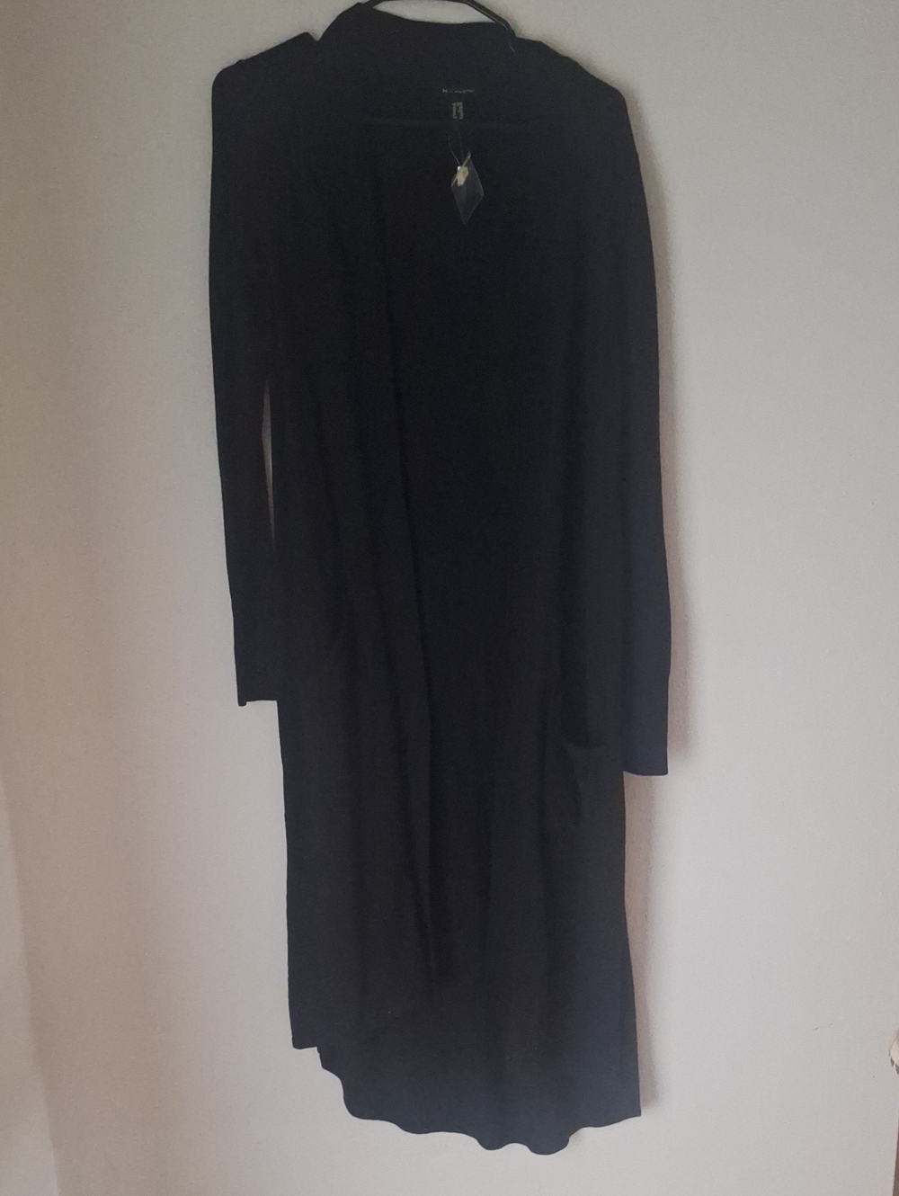H by Halston Black Long Sleeve Maxi Cardigan Dress Sz Xs - S